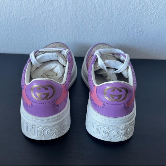 Gucci Lavender and Pink Logo Sneakers - Picture 3 of 7